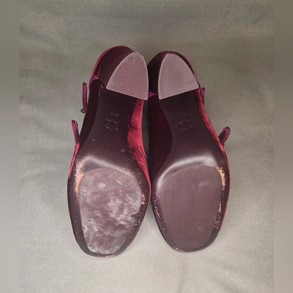 Tory Burch Carley Burgundy Velvet Monk Strap Booties - Size 8 - Picture 4 of 4